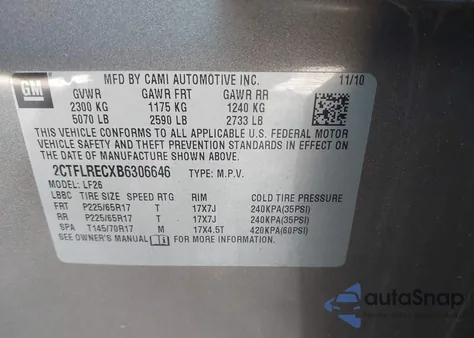 2011 GMC Terrain Sle-1 from USA, damaged, VIN 2CTFLRECXB6306646